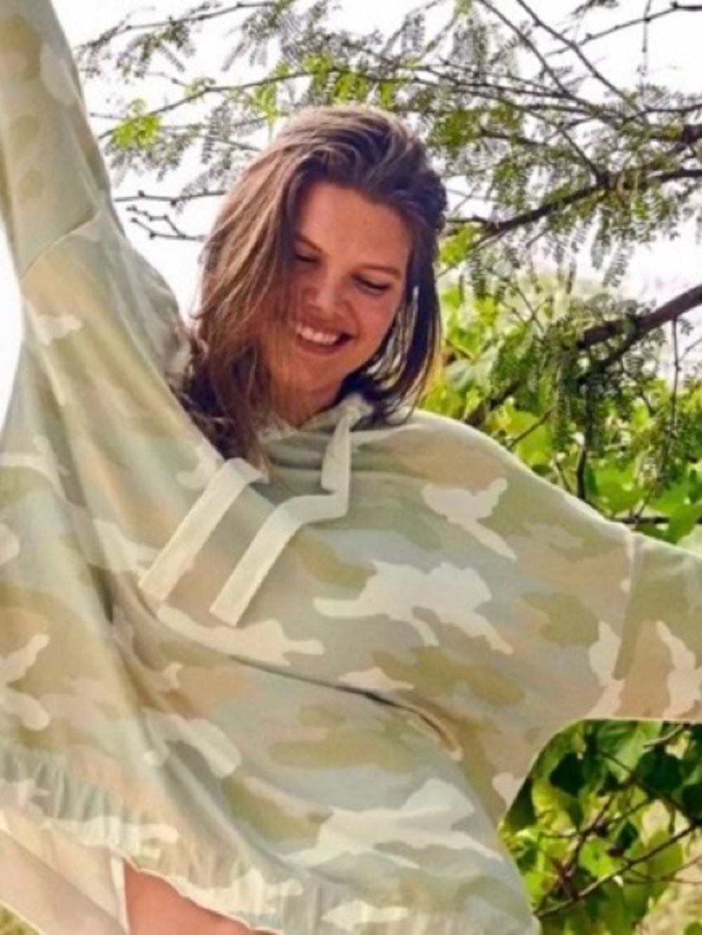 aerie Sage Green Camo Hoodie